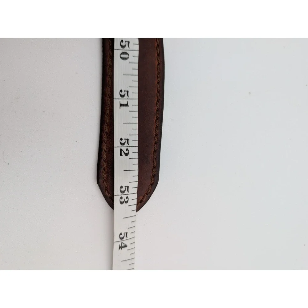 Vintage Justin USA Made Distressed Leather Belt Brown Western Ranch 53 Inches